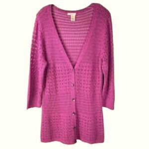 EC DKNY JEANS BUTTON UP CARDIGAN SZ. M